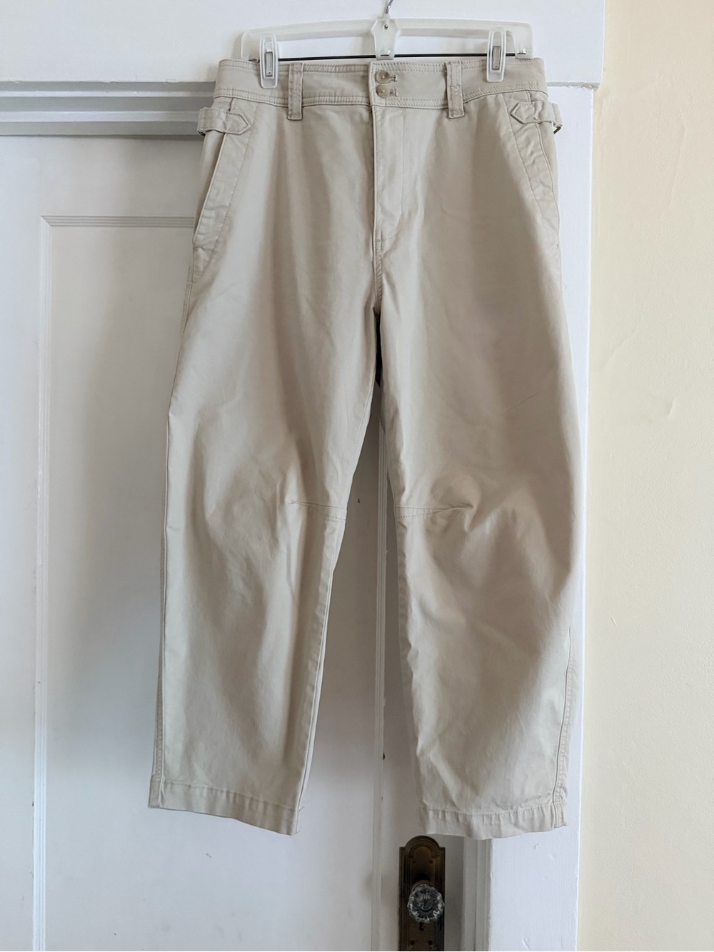 Banana Republic Barrel High-Rise Ankle Light Beige Chino Pants